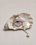 Blue Pupil Silver-Makeup oyster eye piece by Shell Oracle