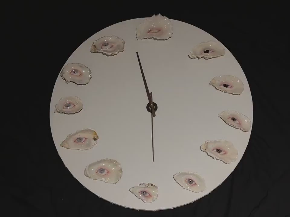 The Watching Hours — Oyster Eye Wall Clock — product video